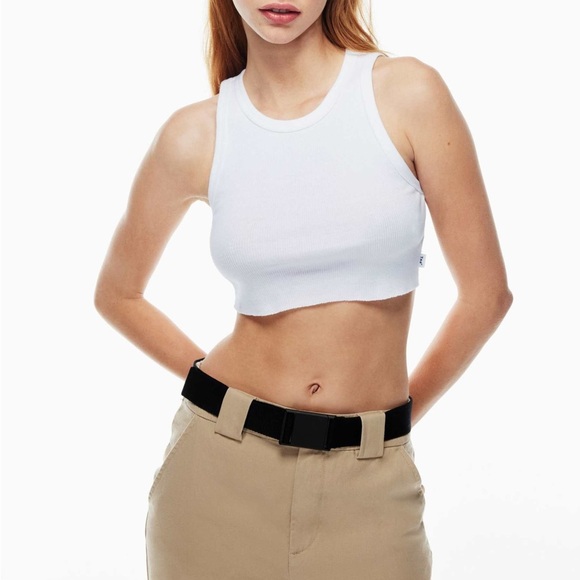 TNA Tops - SOLD -TNA Cropped Ribbed Racer Tank Top